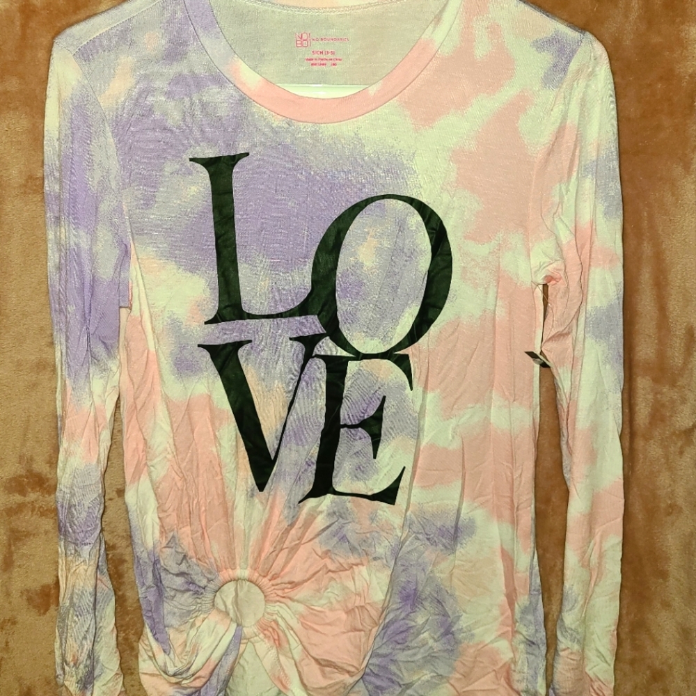 Pink, purple tie tye LOVE long sleeve